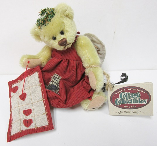 CC090 WOBBLE HEAD \"Quilting Angel\" Bear<BR> Cottage Collectibles by GANZ<BR>(Click on picture for full details)<BR>